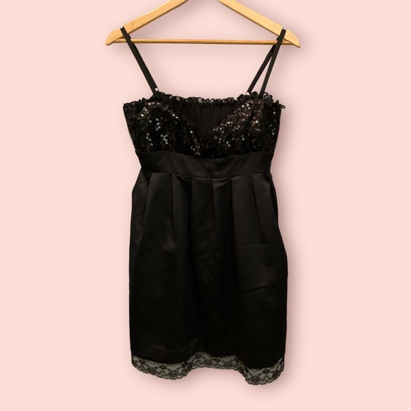 Betsey Johnson Dresses Betsey Johnson Sequin Satin Dress Poshmark